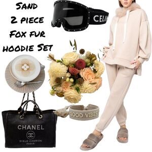 COPY - Sand 2 Piece Fox Fur Jogger Set